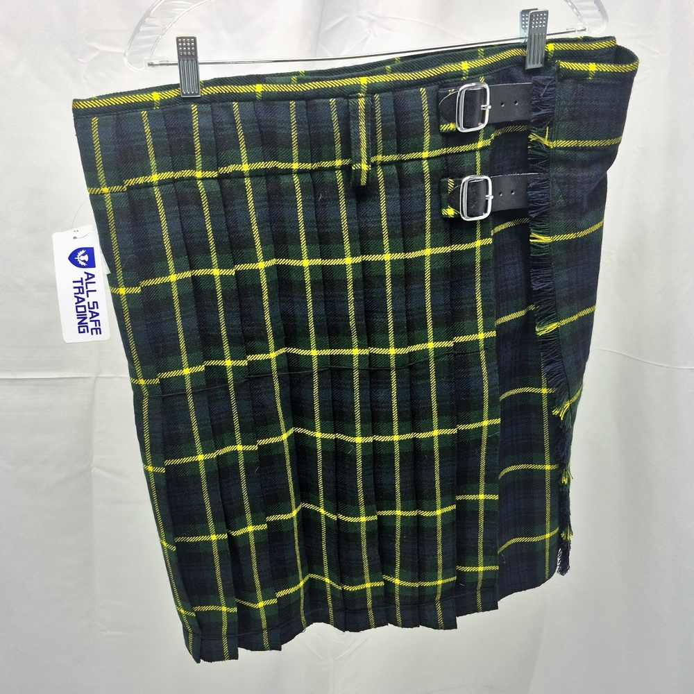 NWT All Safe Trading Gordon Tartan Kilt - Traditional Scottish Highland Wear 36W
